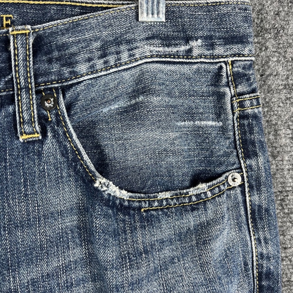 American Eagle Jeans Mens 33 Blue Distressed Straight Leg Medium Wash Denim - Picture 4 of 11